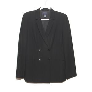 Vintage Ann Taylor Black Pinstripe Blazer Jacket Size 10  Double Breasted